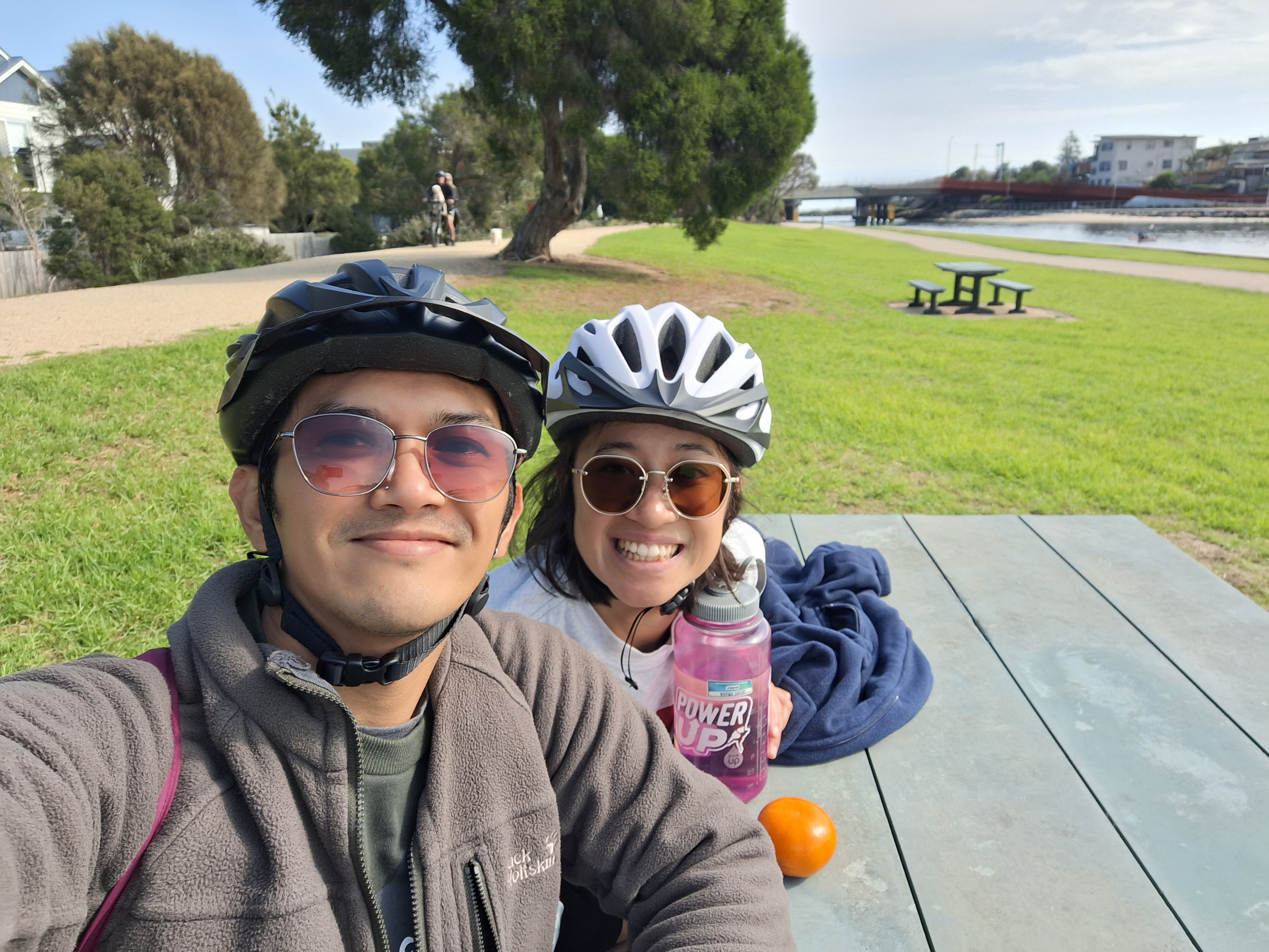 Billy on a bike ride along the Melbourne waterfront